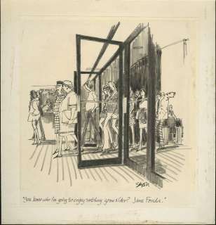 CHARLES SAXON   Orig NEW YORKER Cartoon JANE FONDA 1971  