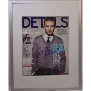 Justin Timberlake Hand Signed Autographed Details Framed