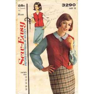  Advance 3290 Vintage Sewing Pattern Womens Blouse Skirt 