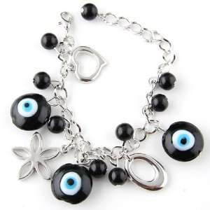  Evil Eye Charm Bracelet   Black Jewelry