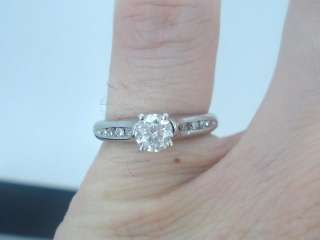 60 ct Round Diamond + accents Platinum & 18kt W/ Gold Engagement Ring 