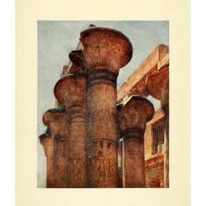  1907 Print Capital Column Ancient Egypt Karnak Temple 