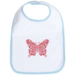  Baby Bib Sky Blue Stylized Lacy Butterfly: Everything Else