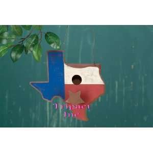   Metal / Wood Home Décor America Texas Flag Birdhouse