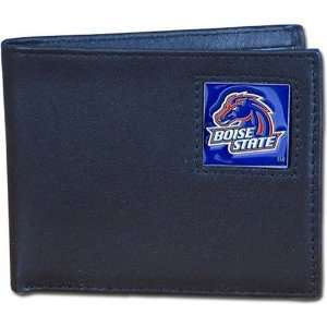 Boise St. Broncos Leather Bi fold Wallet: Sports 