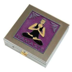 Yoga Namaste Purple Large Pill Box