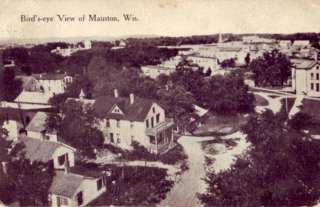 1920 BIRDS EYE VIEW OF MAUSTON WISCONSIN dirt roads  