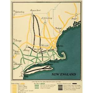  1930 Print New England Railroad New Haven Boston Train 