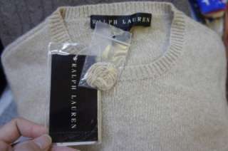   295 RALPH LAUREN 100% Cashmere Black Label Knit Sweater Top Sz M / S