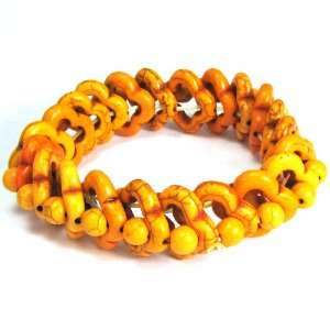  20mm yellow turquoise stretch bracelet 8