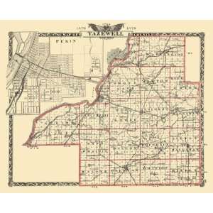  TAZEWELL COUNTY ILLINOIS (IL) LANDOWNER MAP 1876