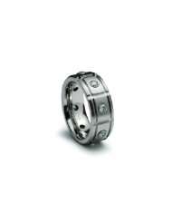 Stainless Steel Ring Mechanical Band with CZ