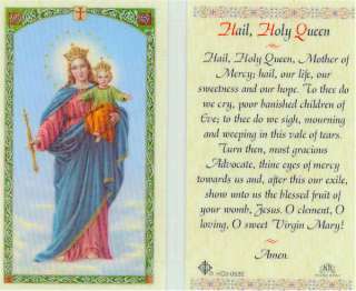 Hail Holy Queen Mother of Mercy Our Hope Prayer Card  