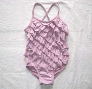 Baby Gap Modern Dance Asymmetrical Ruffle Star Swimsuit 2 2T 3 3T NWT 