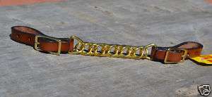 Tex Tan 1/2 Pecan Leather Twisted Brass Curb Chain  