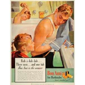  1937 Ad Bon Ami Bathtub Powder Cleanser Father Sons 