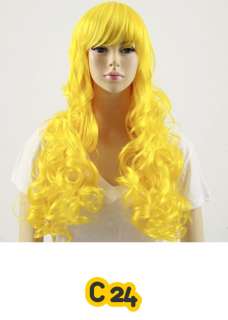COSPLAY WIG Hair Costume Long Pink Skyblue Violet Green Blue Yellow 