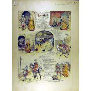    1895 Outlandish Knight Story Illustration Old Print