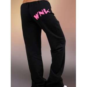  WNK Wear Logo Womens Black/Pink Sweat Pants (Size=S 