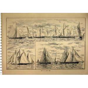   1886 R.T. Yacht Club Sailing Marjorie West Oaze Buoy