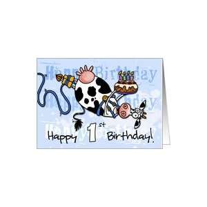  Bungee Cow Birthday   1 year old Card Toys & Games