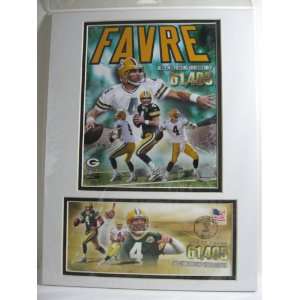  Photo File Brett Favre Passing Yards Leader Matted 16x12 