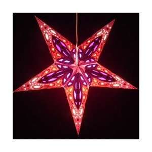  Paper Star Lantern with Light, LAVENDAR DAHLIA: Home 