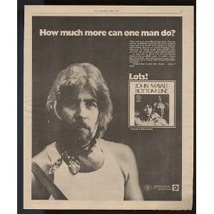  1979 John Mayall Bottom Line Album Promo Print Ad (Music 