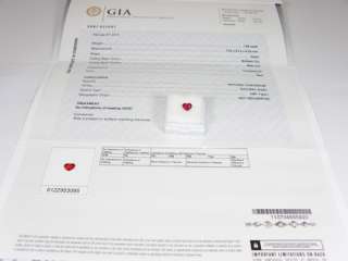 Unheated GIA Certified Pigeon’s blood Red Natural Ruby Heart 1.39ct 