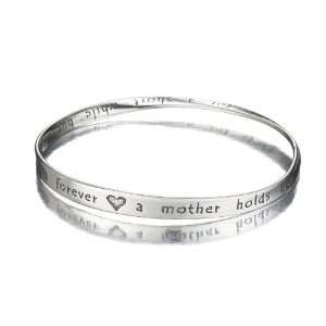   Silver Mothers Love Hearts Forever Mobius Bangle Bracelet: Jewelry