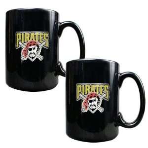   MLB 2pc Black Ceramic Mug Set   Primary Logo