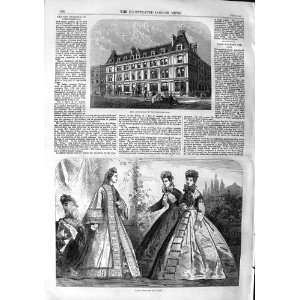   1863 BUILDINGS PATERNOSTER ROW PARIS FASHION DRESSES