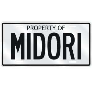  NEW  PROPERTY OF MIDORI  LICENSE PLATE SIGN NAME