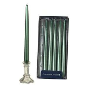  12 in. Handipt Taper Candle   Green Metallic (Colonial 