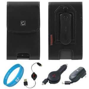  Black Vertical Premium Leather Holster Carrying Case with 