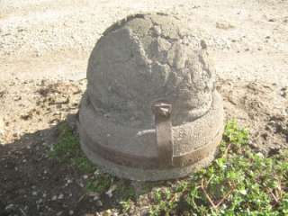 Cement Constructed Rare Ribbed Ball Old Hog Swine Oiler  