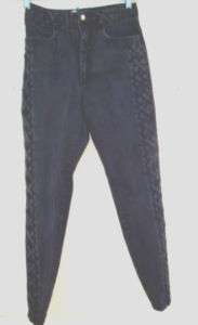 106 Ladies REPUBLIC black braid trimdenim jeans size 9  