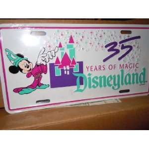  35 Years of Magic   Disneyland Souvenir License Plate 