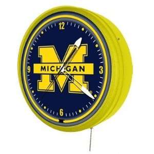  Michigan Wolverines 20in Jumbo Neon Bar/Wall Clock Sports 