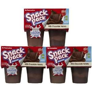 Hunts Snack Pack Milk Chocolate Variety Pudding, 4 ct, 3 pk  