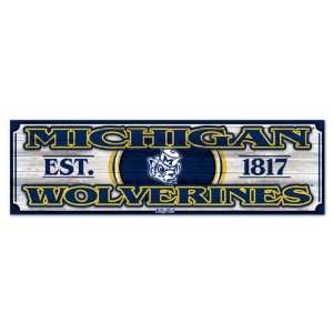  Michigan Wolverines 9x30 Wood Sign