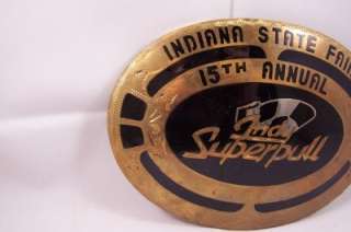 Vtg Indiana State Fair Indy Superpull Big Belt Buckle  