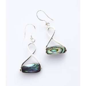  Abalone 8 Shape Triangular 925 Silver Fishhook Earrings Jewelry