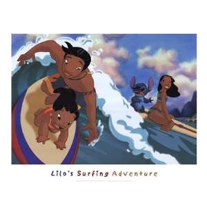  Lilos Surfing Adventure by Walt Disney 24x18