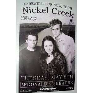    Nickel Creek Poster   Concert Flyer   Farewell Tour