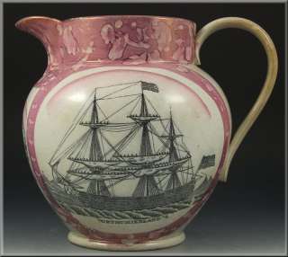 Circa 1815 Sunderland Lustre Nautical Scene Pitcher  
