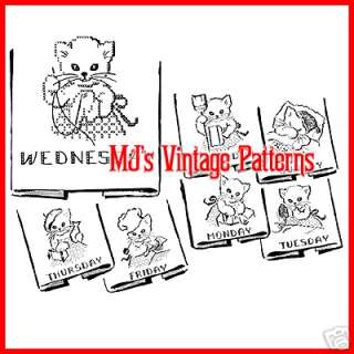 Vintage Cross Stitch Kitten DOW Embroidery Pattern  