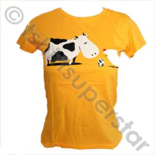 NEW Funny Cow Chicken Egg Girls / Ladies T Shirt /Top  
