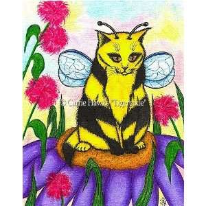  Buzz Bumble Bee Fairy Cat by Carrie Hawks 8x10 Ceramic 