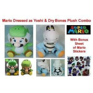   and 7 Plush Dry Bones and Super Mario Sticker Sheet: Toys & Games